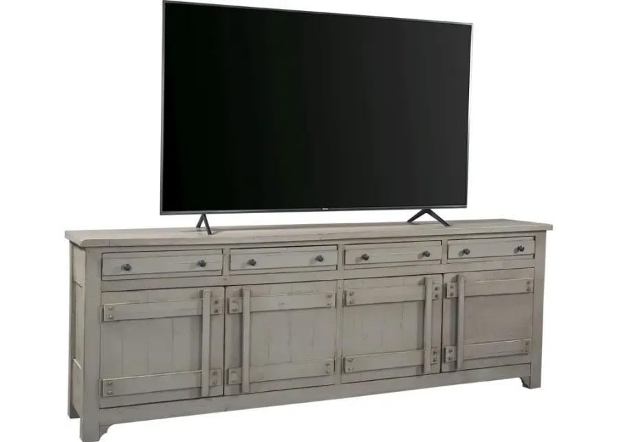 REEDS FARM WEATHERED GREY 97 INCH TV STAND CONSOLE