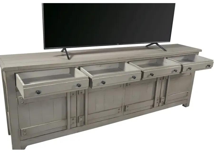 REEDS FARM WEATHERED GREY 97 INCH TV STAND CONSOLE