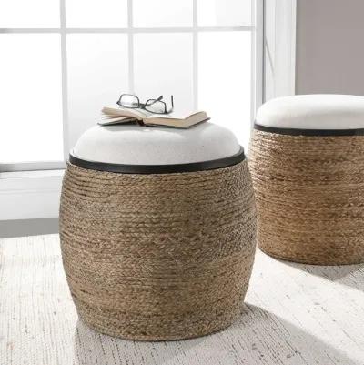 ISLAND LIGHT BEIGE ACCENT STOOL