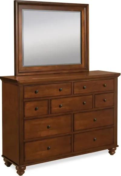 CAMBRIDGE BROWN CHERRY DRESSER LANDSCAPER MIRROR