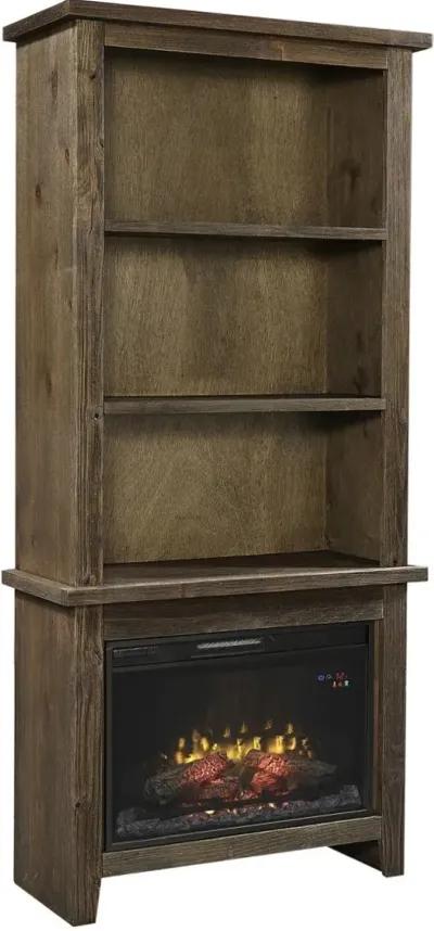 Aspenhome Alder Grove Brindle 74 Inch Fireplace Bookcase