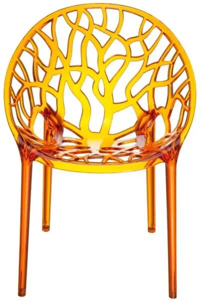 CRYSTAL POLYCARBONATE MODERN DINING CHAIR TRANSPARENT ORANGE