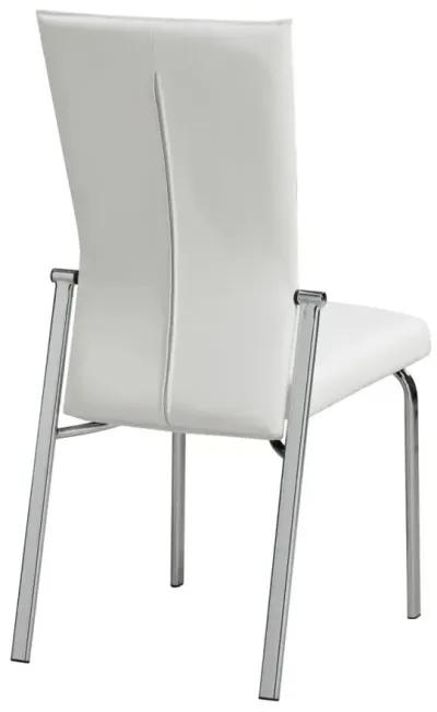 Chintaly Molly White Contemporary Motion-Back Leather Upholstered Side Chair