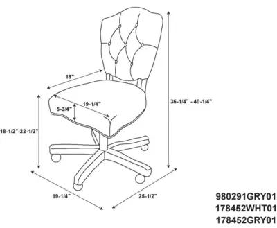 Linon Kelsey Gray Home Office Desk Chair