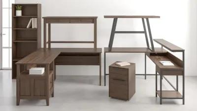 Ashley Camiburg Warm Brown L-Desk with Storage