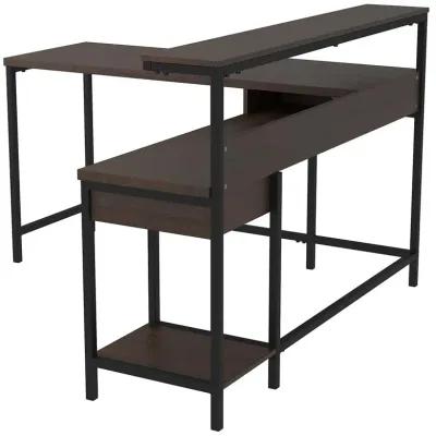 Ashley Camiburg Warm Brown L-Desk with Storage