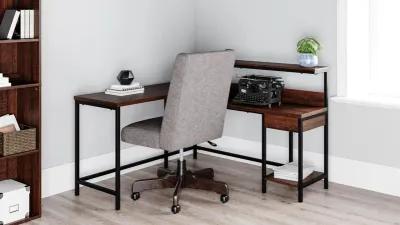 Ashley Camiburg Warm Brown L-Desk with Storage