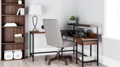 Ashley Camiburg Warm Brown L-Desk with Storage