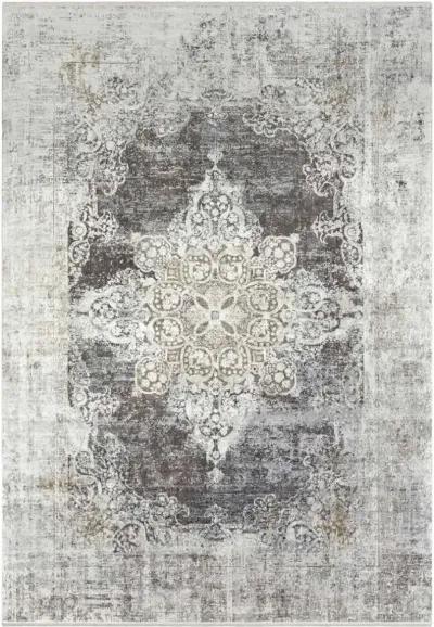 PONETO CHARCOAL/GRAY/SAFFRON/WHITE 8 X 11 AREA RUG