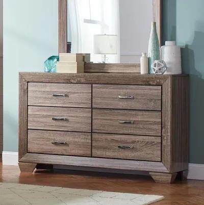 Coaster Kauffman 6-Drawer Dresser Washed Taupe