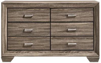 Coaster Kauffman 6-Drawer Dresser Washed Taupe