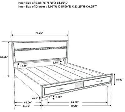 Coaster Miranda Wood King Storage Panel Bed Black