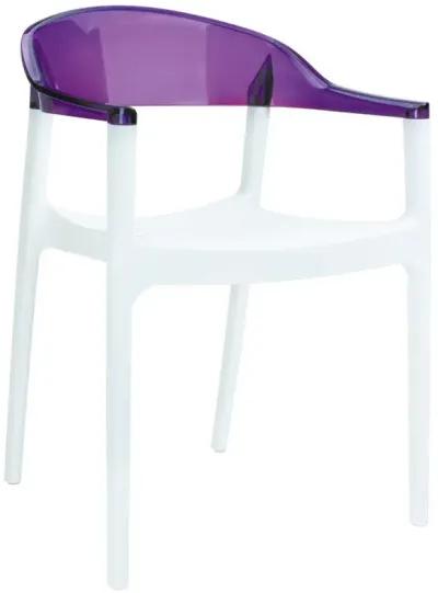 Compamia Carmen Modern Dining Chair White Seat Transparent Violet Back