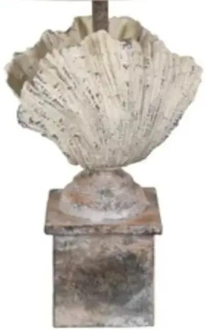 Crestview Coastal Shell Finial Coral/Off-White Table Lamp