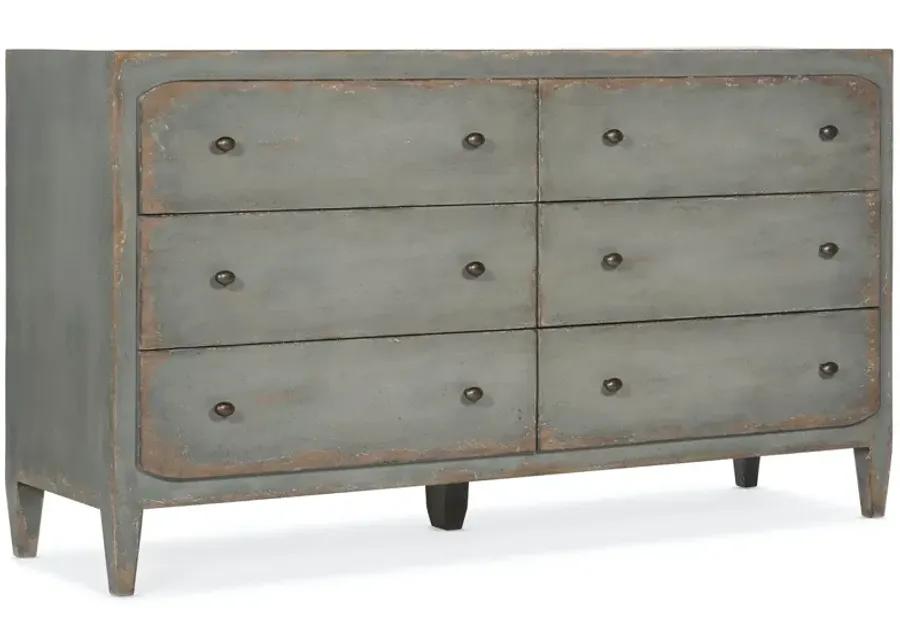 CIAO BELLA SIX DRAWER DRESSER SPECKLED GRAY