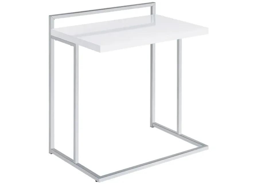 OVERSIZE C-TABLE WHITE HIGH GLOSS/CHROME