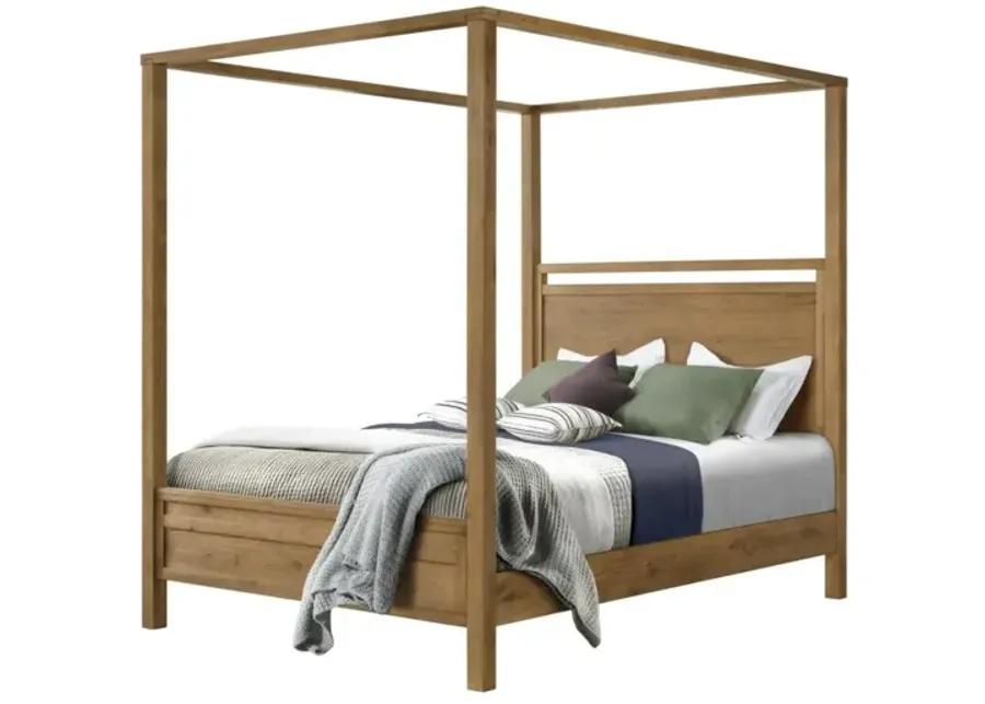 BOHO KING CANOPY BED IN PRAIRIE OAK