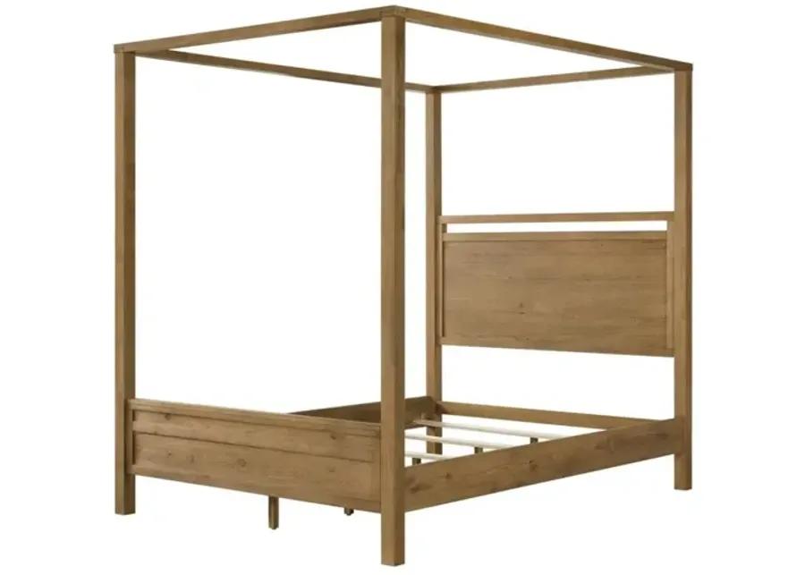 BOHO KING CANOPY BED IN PRAIRIE OAK