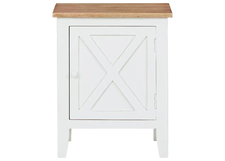 GYLESBURG ACCENT CABINET WHITE/BROWN SIGNATURE DESIGN