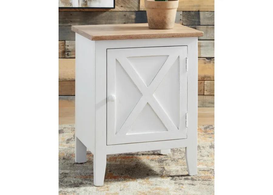 GYLESBURG ACCENT CABINET WHITE/BROWN SIGNATURE DESIGN