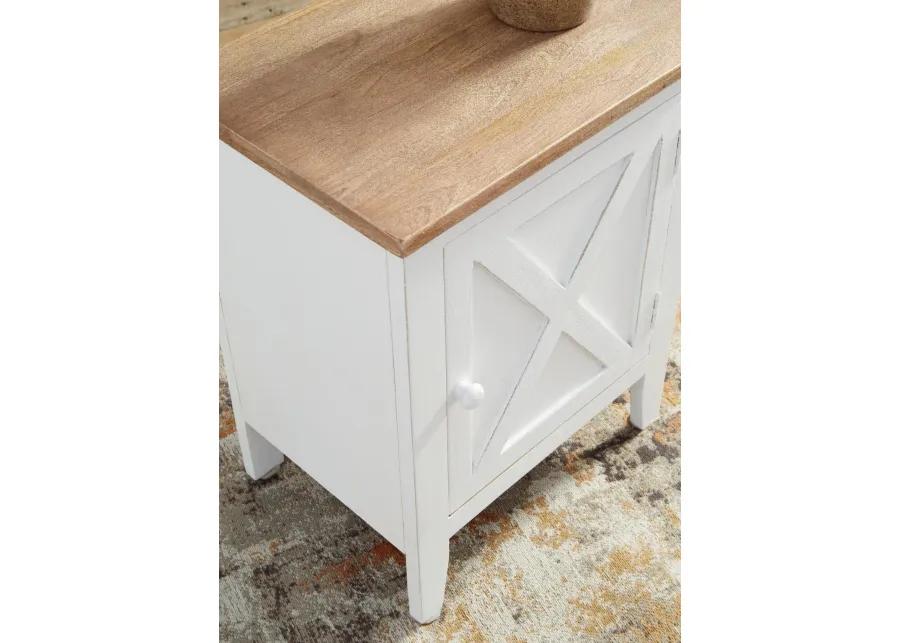 GYLESBURG ACCENT CABINET WHITE/BROWN SIGNATURE DESIGN