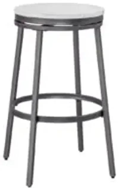 American Woodcrafters Stockton Backless Stool Metal Frame Barstool in Slate Grey with White Oak Seat