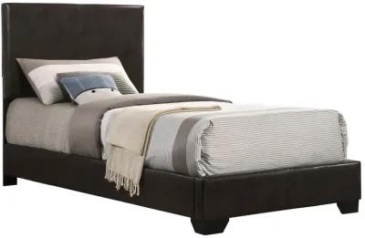 Coaster Conner Upholstered Twin Panel Bed Dark Brown