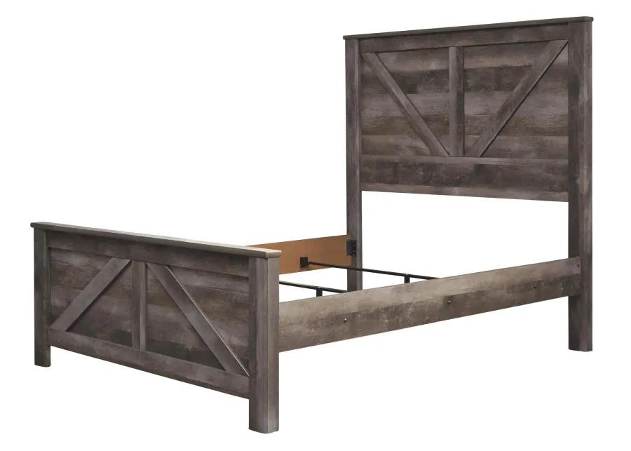 WYNNLOW QUEEN CROSSBUCK PANEL BED GRAY SIGNATURE DESIGN