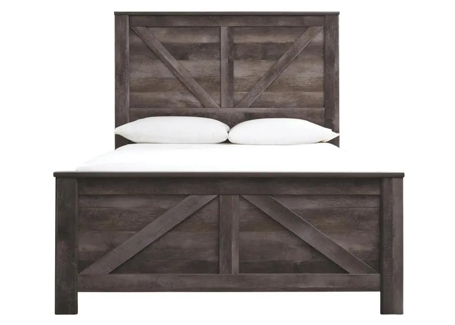 WYNNLOW QUEEN CROSSBUCK PANEL BED GRAY SIGNATURE DESIGN