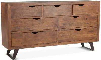 Home Trends Design London Loft 71-Inch Acacia Wood Dresser in Walnut Finish