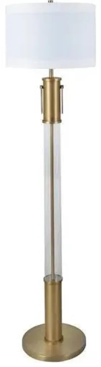 Crestview Demille Gold Column Floor Lamp