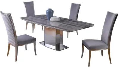 Chintaly Isabel Contemporary Dining Set with Marble Top Table & 4 Chairs