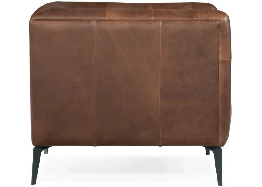 NICOLLA LEATHER STATIONARY BARREL CHAIR