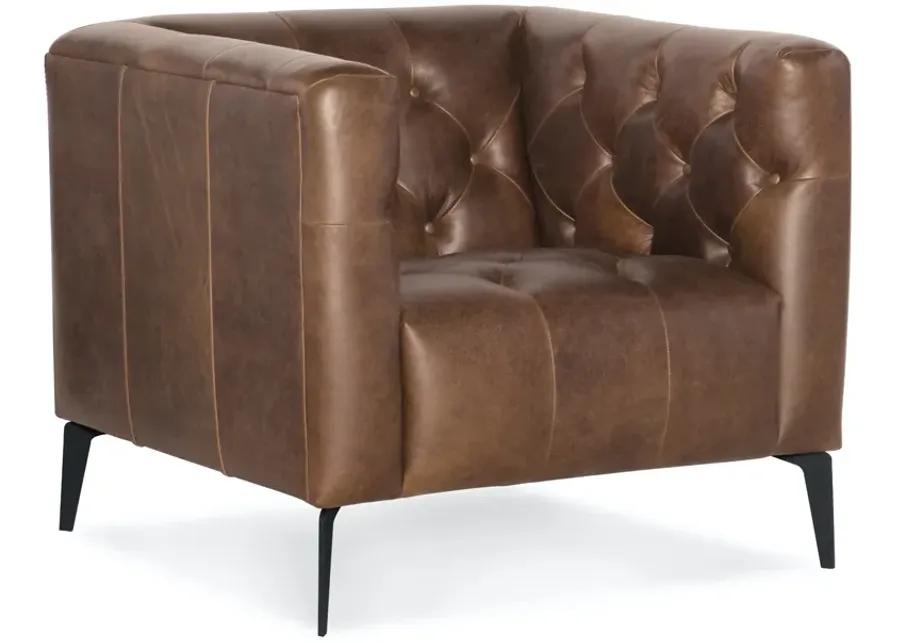 NICOLLA LEATHER STATIONARY BARREL CHAIR