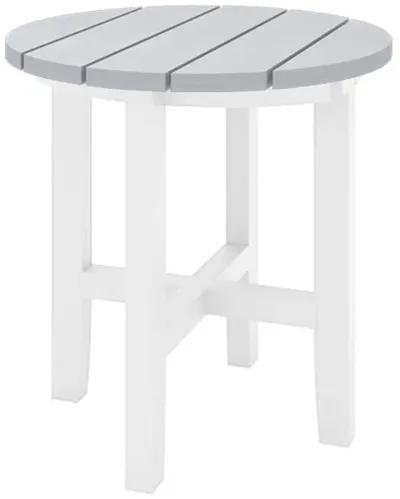 Destin/Heron Grey & White 18 Inch Round Outdoor Side Table