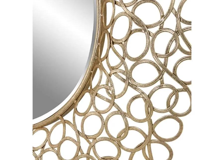 SWIRL GOLD ROUND MIRROR