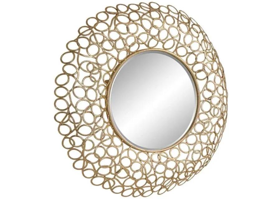 SWIRL GOLD ROUND MIRROR