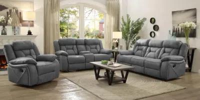 Coaster Higgins Upholstered Motion Reclining Sofa Grey