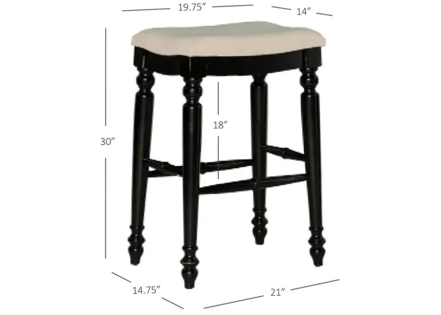 MARINO BLACK BACKLESS BAR STOOL