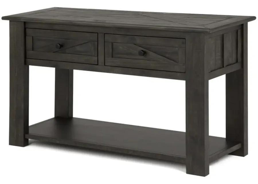 GARRETT RECTANGULAR 2 DRAWER SOFA TABLE - WEATHERED CHARCOAL