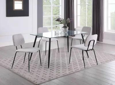 Chintaly Bertha Contemporary Glass Top Dining Table