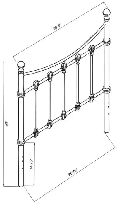 Marie Metal Twin Open Frame Headboard White