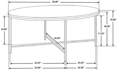 Coaster Ellison Round Marble Top Coffee Table White & Gold