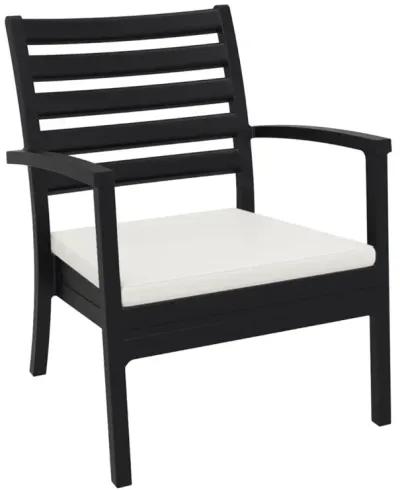 Artemis XL Club Chair Black With Sunbrella Natural Cushions