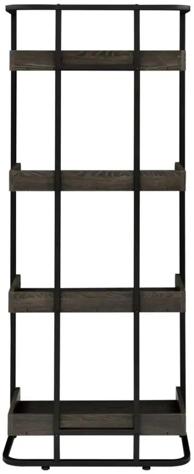 Coaster Ember 68 Inch 4-Shelf Bookshelf Dark Oak & Black