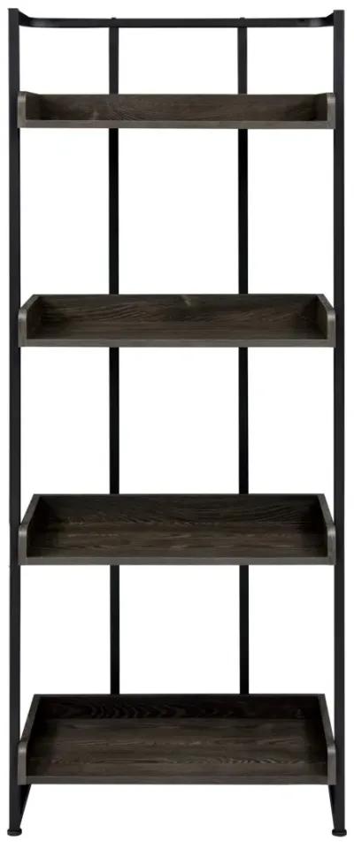 Coaster Ember 68 Inch 4-Shelf Bookshelf Dark Oak & Black