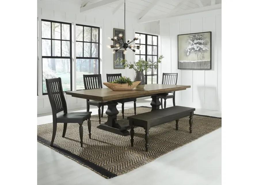 6 PIECE TRESTLE TABLE SET - HARVEST HOME