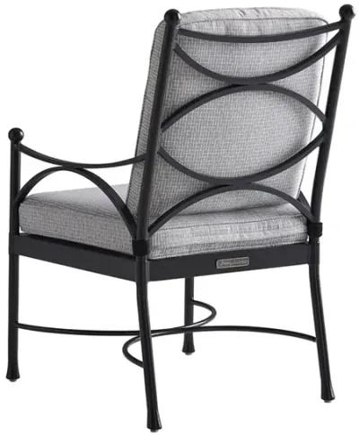 Tommy Bahama 18 Inch Patio Dining Armchair Textured Graphite/Printed Cushion - Pavlova