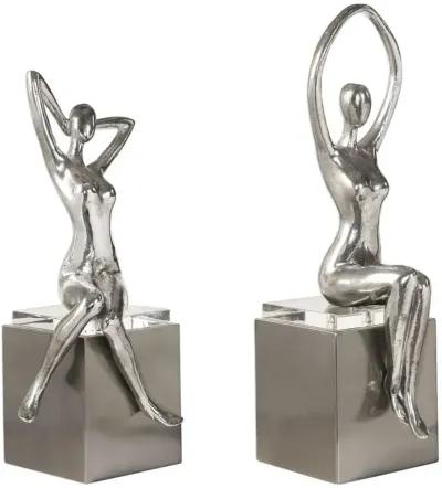 Uttermost Jaylene 2-Piece Silver Sculptures