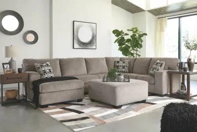 Ashley Ballinasloe 3-Piece Sectional with Chaise Left-Arm Facing Platinum